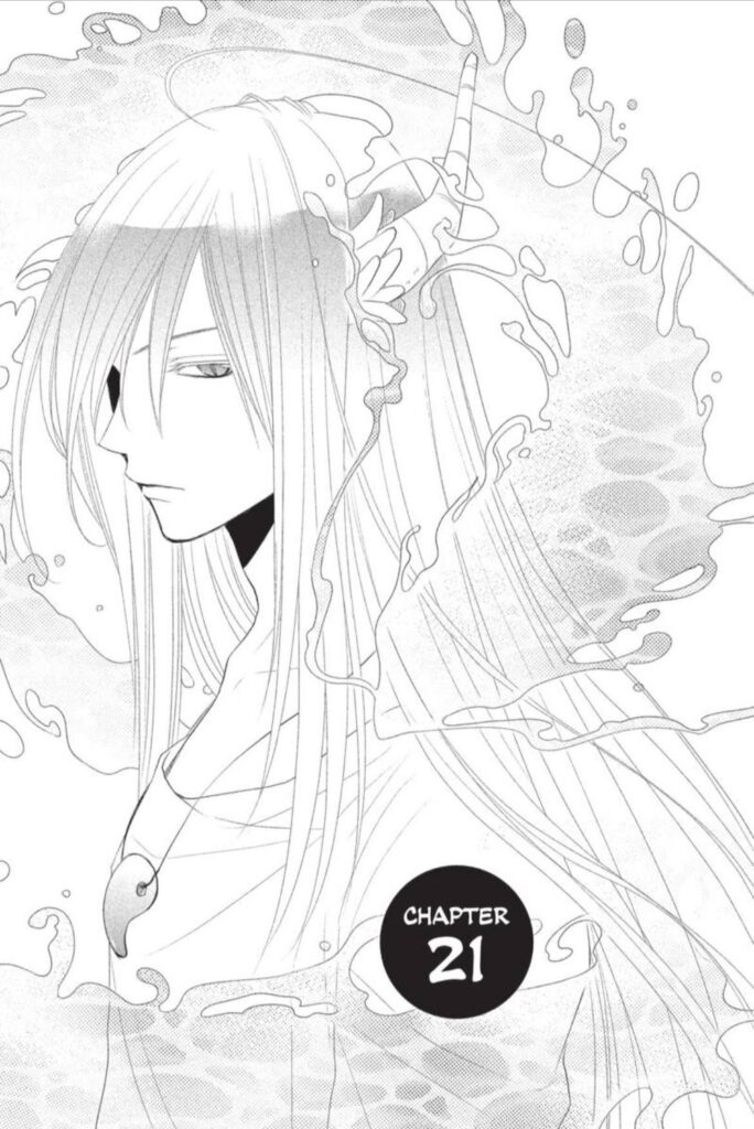 Rei Toma's Chapter 21 cover for The Water Dragon's Bride, featuring the Water Dragon God himself