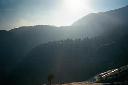 Smoke from a fire near half dome (photo by Steven)