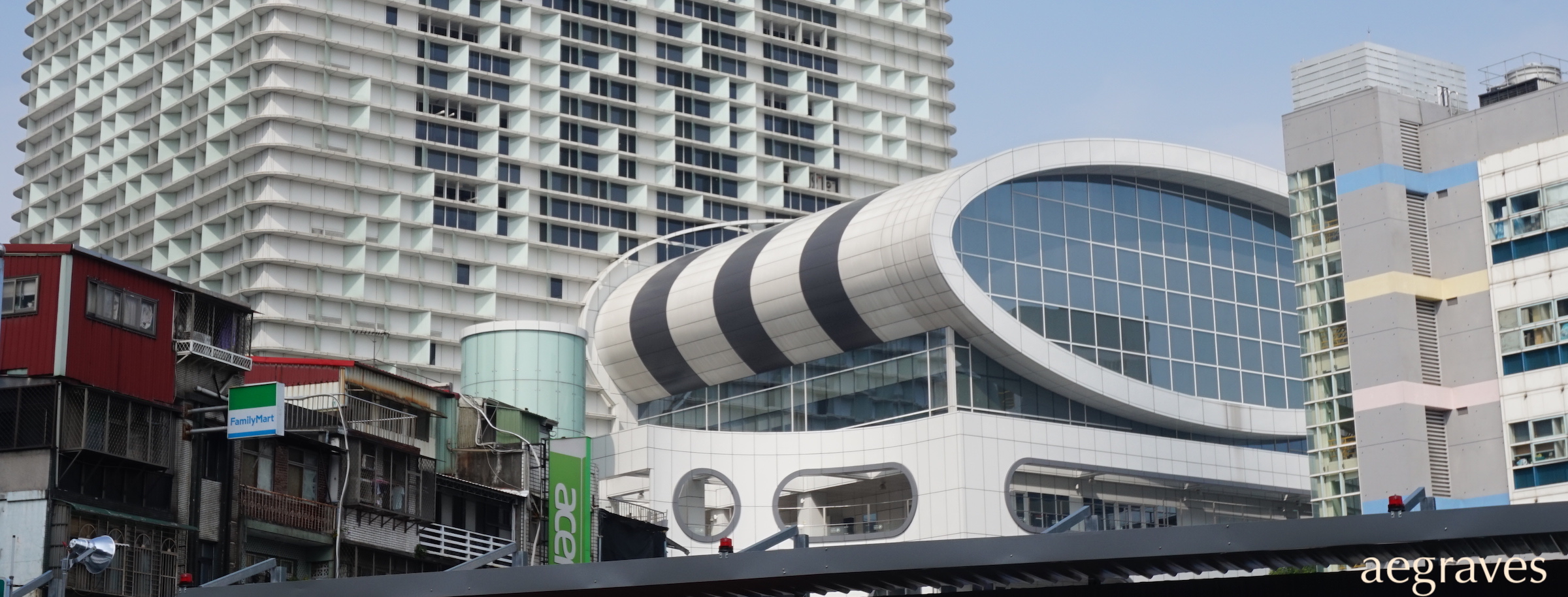 detail from photo of contemporary buildings in Taipei by A.E. Graves